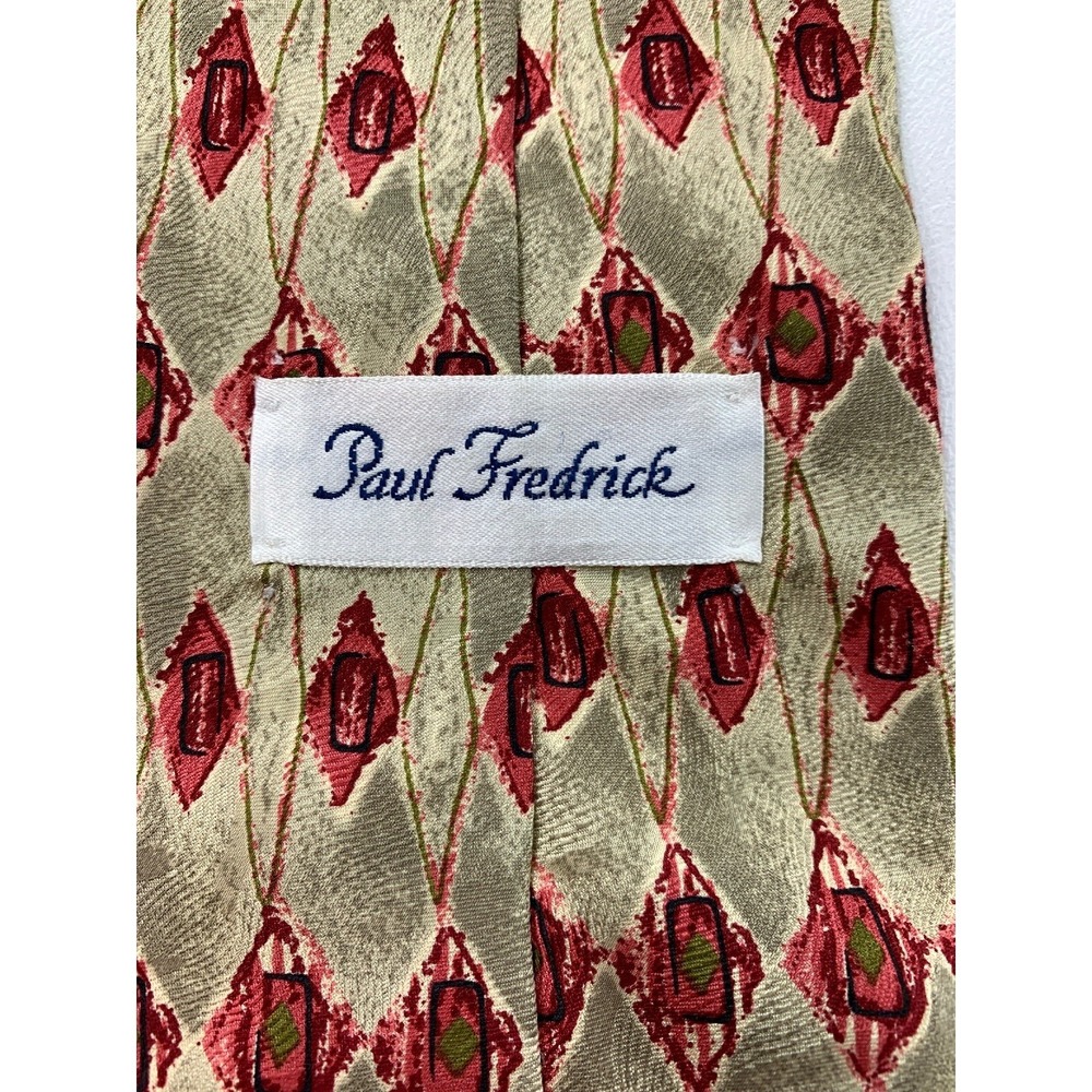 Paul Fredrick‎ Mens Geometric 100% Italian Silk Necktie MADE in USA - Picture 5 of 12